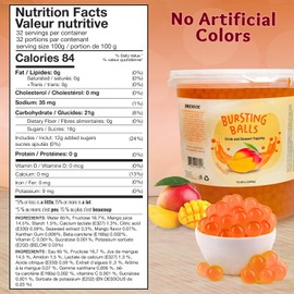 Mango Boba Pearls Mango Popping Bursting Boba Bubble Tapioca Pearls For Bubble Tea, No Artificial Colors (7 LB 1 Pack)