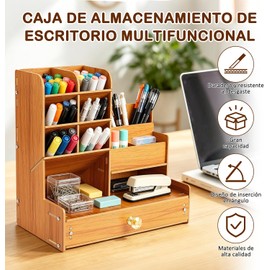 GWMWON Organizador de Escritorio,Organizador de Accesorios de Escritorio,Con Cajones, Con soporte para teléfono,Ideal para Escuelas, Hogares y Oficinas,Organizador de Plumones