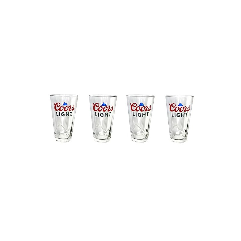 Coors Light Signature 3D Pint Glasses - Set of 4