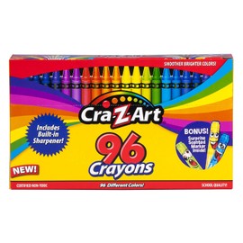 Cra-Z-Art Crayones de 96 quilates en caja abatible con sacapuntas