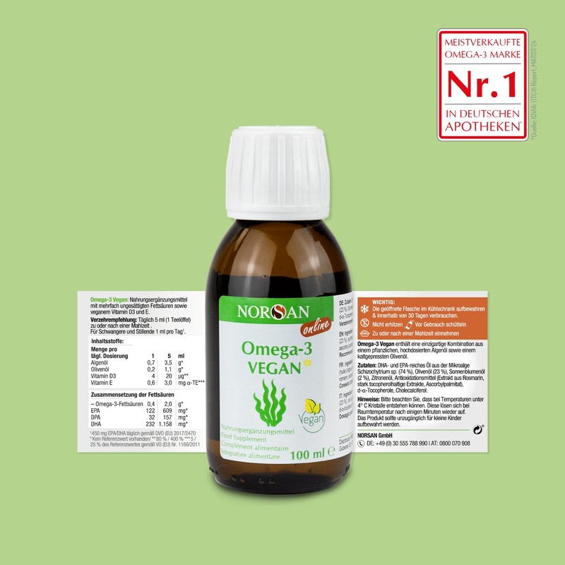 Norsan Premium Vegan Oil - 2,000 mg Omega 3 Algae
