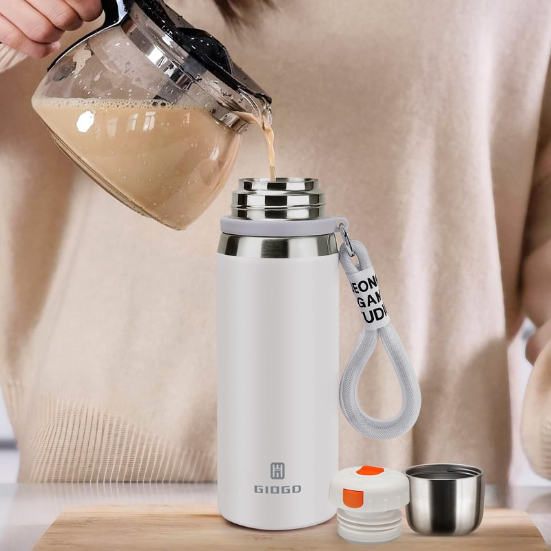 Stainless Steel Flask with Cup 700ml/23.6oz Vacuum Insulated Thermo Bottle