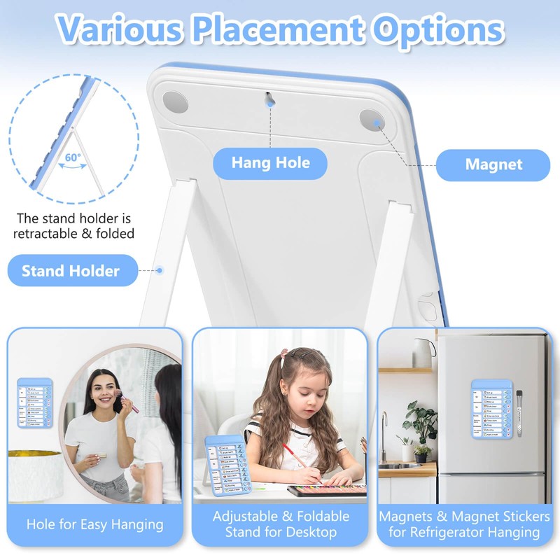 Audab Dry Erase Chore Chart for Kids, Magnetic Whiteboard Checklist