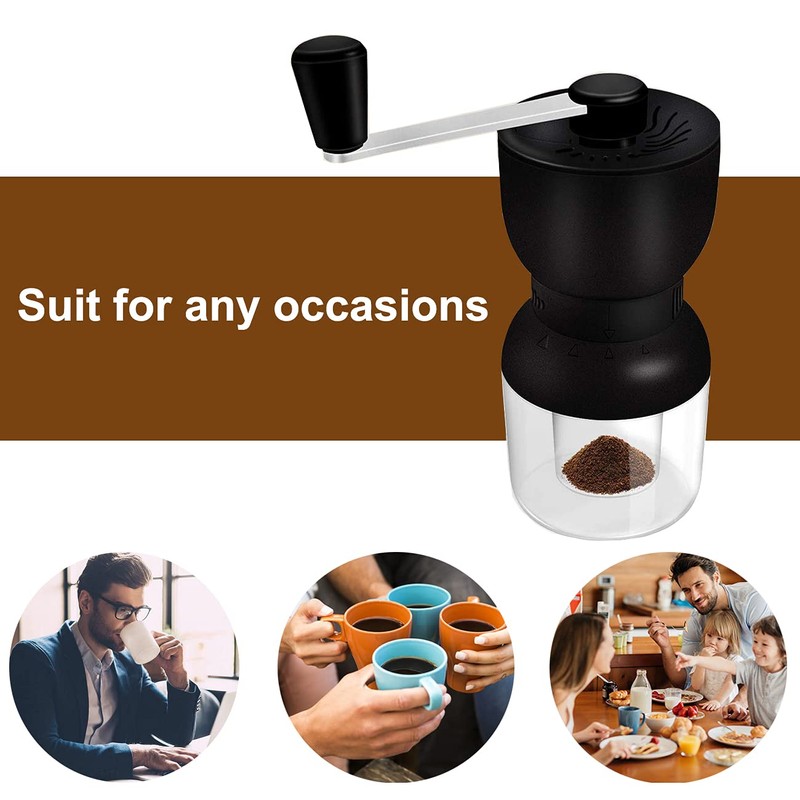 LHS Manual Coffee Grinder with Ceramic Burrs, Hand Coffee Bean