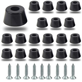 Pack of 20 Rubber Feet Anti Vibration Base Pad Stand YUTOU Rubber Feet Black Bumper Rubber Buffer with Metal Disc and Screws for Chopping Board Amplifier Cabinet Desk Couch (13 x 10 x 7 mm)