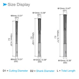 CoCud Clamping Reamer Set 4 mm 5 mm 6 mm 8 mm 10 mm 12 mm Diameter H7 Milling Tool – (Applications: for Lathe Drilling Machine) 6 Pieces