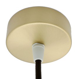Junction Box Brushed Gold Metal in Set with Accessories Diameter 80 x 25 mm Distribution Canopy Surface-Mounted Box with Strain Relief Ceiling Canopy for Pendant Lamps and Hanging Lights Matt Brass