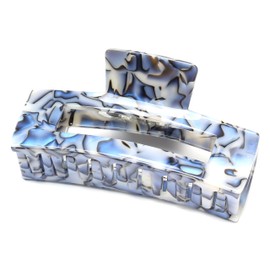 QinGoo Extra Large Blue Hair Clip, Firm, Hair Clip, Popular, Hair Accessory, Cute, Stylish, Korean, 1 Piece (5.0 x 2.4 inches (12.7 x 6 cm), Blue Grey