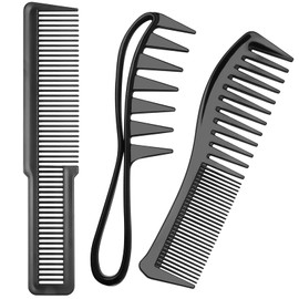 Comb Kit, Pack of 3 Styling Comb for Men and Women, Coarse Comb, Precision Comb and Double Edges Highlight Comb for Curls, Strong, Durable, Antistatic Hair Comb (Black)