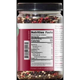 Viva Doria Rainbow Peppercorns, 16 oz - 4 Peppercorn mix, for grinder refills