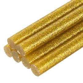 uxcell 6pcs Full Size Hot Glue Sticks for Glue Gun 0.27 x 8 inch Small Glue Sticks, 7 x 200mm Glitter Gold
