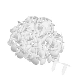 Motoforti Universal Push Bumper Fastener Rivet Clips, 0.51"x0.67", Plastic, White,100pcs