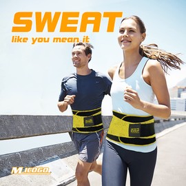 MICOGO Waist Trimmer for Women and Men - Sweat Band Waist Trainer for High-Intensity Training & Workouts black-l