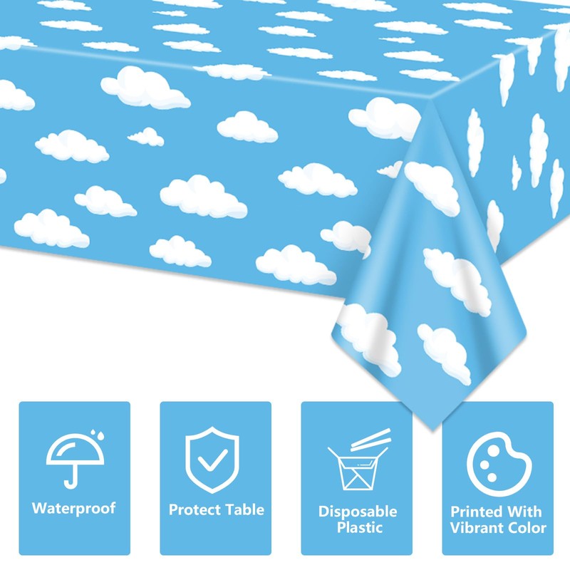 QUERICKY 2 Pack Blue Tablecloths, 137 x 274cm Blue Table