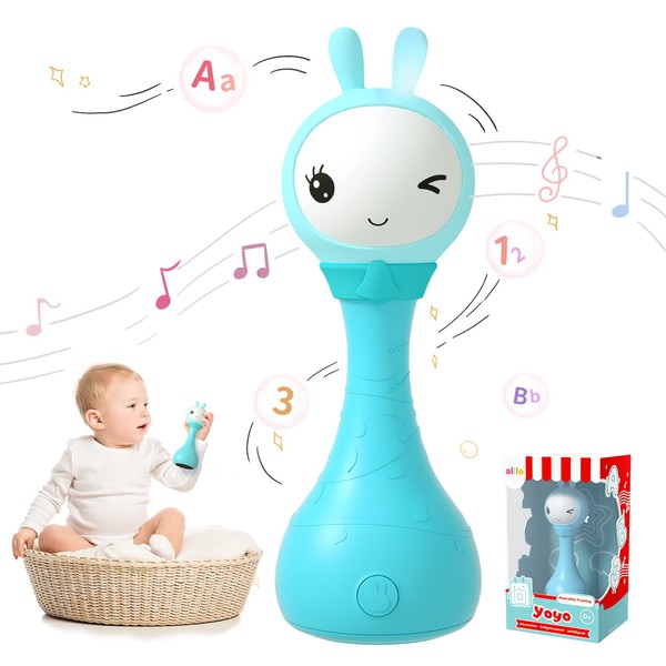 alilo Talking Bunny Baby Singing Musical Rattle, ABC/Number/Notes Learning, Mimicking