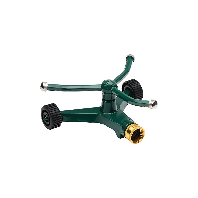 Melnor Metal Revolving Sprinkler; 3-Arm Rotary with Wheeled Base ,