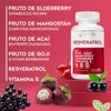 Resveratrol con Goji Acaí Elderberry Vitamina E frasco con 60