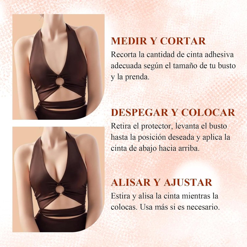 2 Rollos Cinta para Busto 5m*5cm y 4 Pares Pezoneras