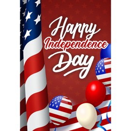America Forever Happy Independence Day Garden Flag - 12.5 x 18 Inches - Happy 4th of July Patriotic America Red White Blue Celebrate Independence Day- Yard Outdoor Decorative Double Sided Garden Flag