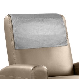 NZDWZDN Recliner Headrest Protector Faux Leather Headrest Cover for Recliner Chair Couch Headrest Cover for Furniture Sofa Protector Chair Arm Covers for Home Office 17 x 27In(Light Gray)