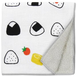 Hamamonyo Washed Towel Handkerchief, Japanese Taupe Rice Ball