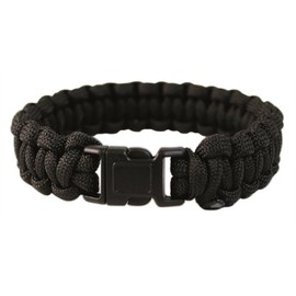 Mil-Tec Paracord Bracelet 22 mm Black, M, Polyester, without stone