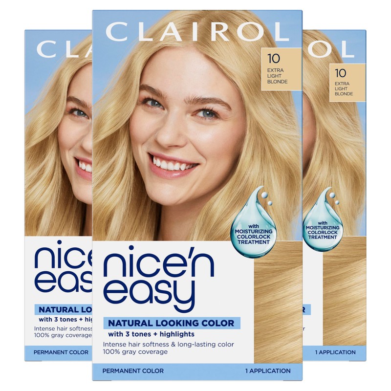 Clairol Nice 'n Easy Permanent Hair Color, 10 Extra Light