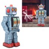 Metal Tin Robot Toy Retro Electric Rotating Figures Model Adult