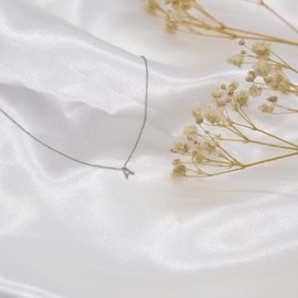 CARISSIMA Gold Women's 9ct White Gold 4mm x 4.5mm 'A' Initial Adjustable Necklace 38cm/15'-43cm/17''