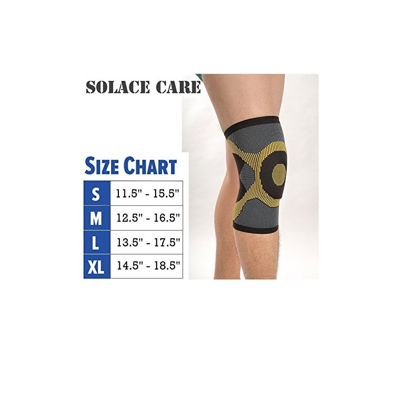 Solace Care Adjustable Elastic Compression Knee Support Sleeve - Knee