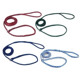 Braided Poly Dog Control Slip Leads Assorted Color Vet Rescue Kennel Bulk Packs - 120 Leads