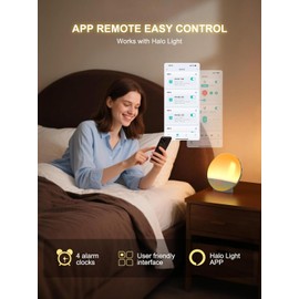 Sunrise Alarm Clock Wake Up Light with App Control, Smart Wake Up Light with Sunrise/Sunset Simulation, Natural Sounds & FM Radio, 7 Alarms & Snooze, 11 Colors Night Light for Bedroom