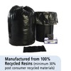 Stout T3658B15 100% Recycled Plastic Garbage Bags 60gal 1.5mil 36