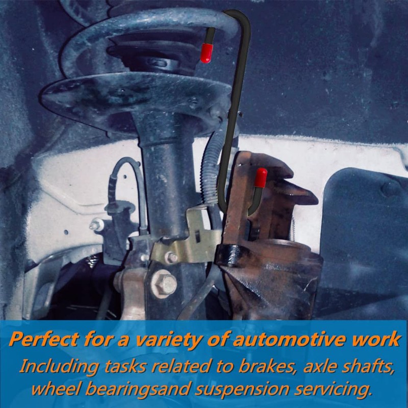 2 PCS Brake Caliper Hanger Hooks with Red Rubber Tips,Auto