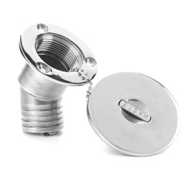 Water Filling Hatch Inlet RV Trailer Water Fuel Injection Connector Marine 38 mm / 1.5 Inch Stainless Steel for Yacht Fishing Boat RV Speedboat