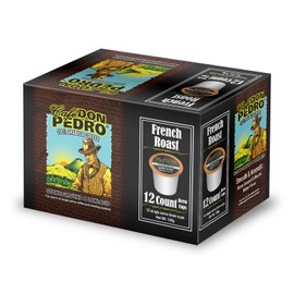 Cafe Don Pedro French Roast Low Acid Coffee Pods - Compatible with Keurig K-cup Coffee Maker, Dark Roast 100% Arabica, Battles Heartburn, Acidic Reflux (72)