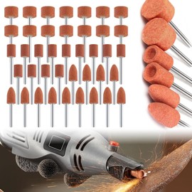 Abrasive Mounted Stone Grinding Wheel Head, 45 Pcs Mounted Grinding Stone Set Sanding Drill Bit with 1/8 Inch Shank for Compatible with Dremel Rotary Tool for Engraving, Sanding, Poinshing