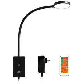 ENUOTEK LED Wall Mount Reading Light, Book Lights with Remote Control for Bed, 5W 500Lm Dimmable Gooseneck Headboard Reading Lamp, 3 Lighting Colors, 120° Wide Lighting Angle, Timer Auto Off