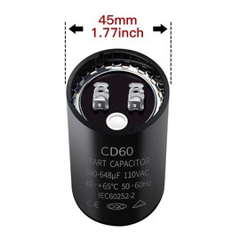 540-648 uf/MFD 110-125 VAC Round Start Capacitor ±20% 50/60 Hz CD60 Round Motor Well Pump Start Capacitor (540-648 uf/MFD)