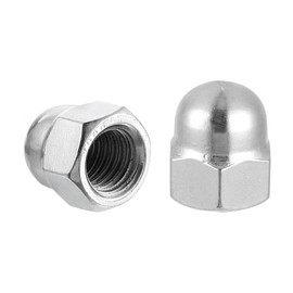 sourcing map 7/16"-14 Acorn Cap Nuts, 20Pcs 304 Stainless Steel Dome Cap Head Acorn Nut Hardware Nuts for Bolt Cover, Silvery