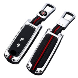 Happyit Zinc Alloy Car Key Covers for Mazda 2 3 5 6 Demio Atenza Axela CX-3 CX-5 CX-4 CX-7 CX-9 MX-5 360° Waterproof Protect (2 Buttons, Silver)