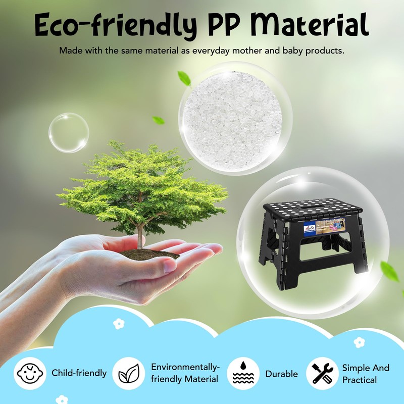 ACKO Folding Step Stool 9 Inch Step Stool 300 lb