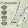 HZIYOU 3Pcs Spaghetti Spoon and Pasta Tongs Stainless Steel Comb