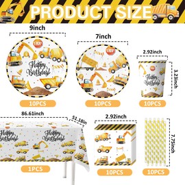 51 Piece Construction Site Party Tableware Birthday Decoration, Construction Site Party Tableware Birthday, Construction Site Birthday Decoration, Digger Party Tableware Set, Construction Site Party
