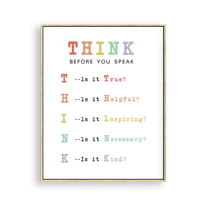 The Power of Thoughtful Words: Think Before You Speak Sign