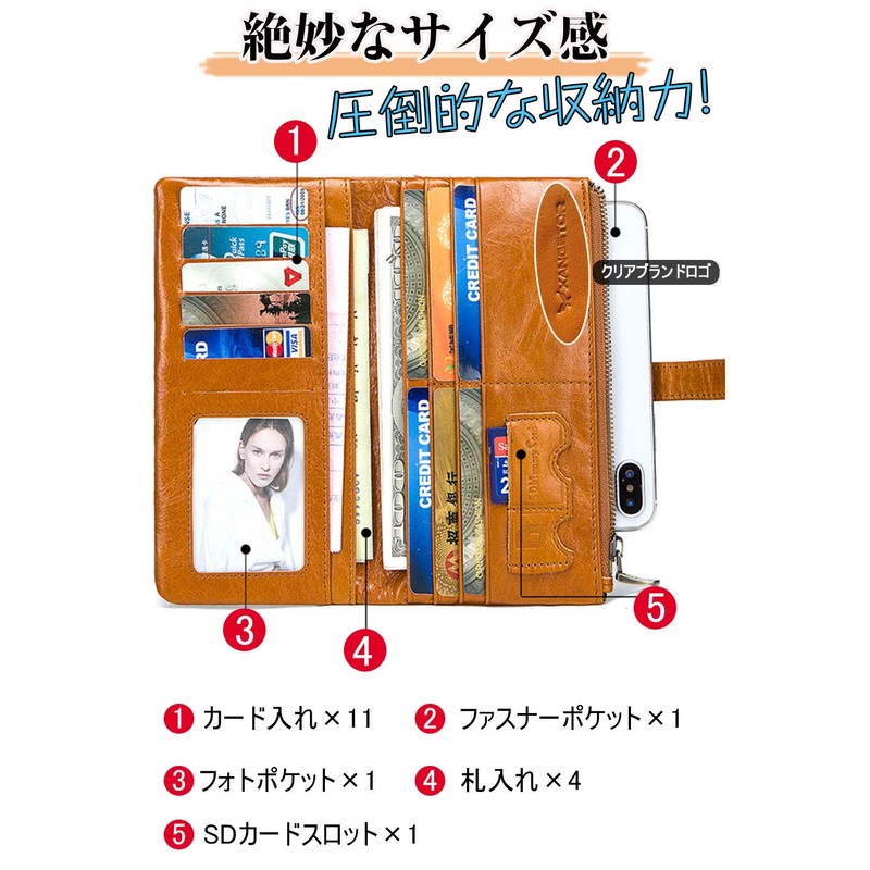 XANGETOR Women's Bi-fold Long Wallet, Popular, Brand, Bi-fold Wallet, RFID