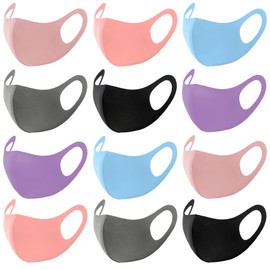 Unisex Solid Colors Fashion Washable & Reusable Cloth Face Masks, Breathable Comfort Face Covering (Assorted Mask)