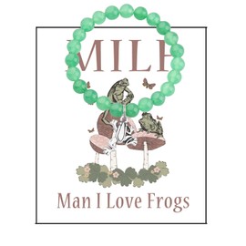 Lywjyb Birdgot Frog Mushrom Gift MILF Man I Love Frogs Bracelet Cottagecore Gift Frog Green Witch Fairycore Gift (Frogs br CA)
