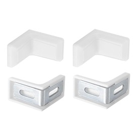 DTGN 29x29x18mm Plastic Cabinet Brackets Corner Brackets Shelf Support Brackets 20pcs Furniture Repair 2 Holes L Shape Right Angle Brace White