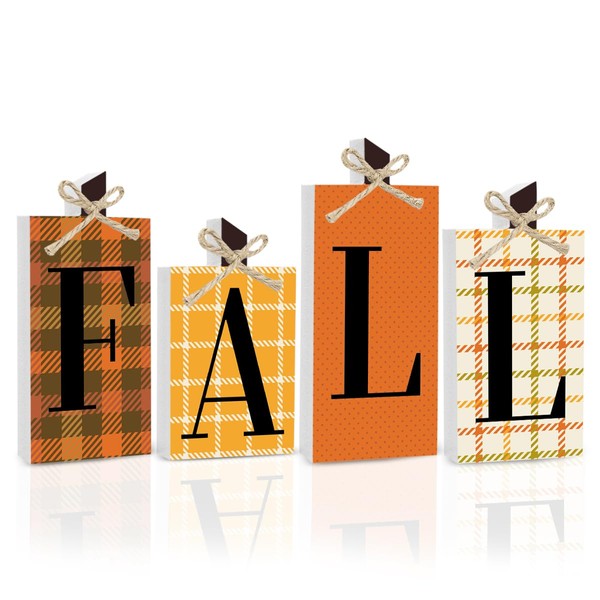 4 PCS Fall Centerpiece Decor for Tables Fall Decorations for